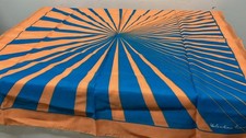 MOD Vintage Valentina Fiore Scarf Italy Square 30  /30  Orange Blue MCM 70s EUC
