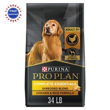 Purina Pro Plan Senior Dog Food Probiotics Dogs Shredded Chicken Rice 34 lb Bag 3.53 per pound
