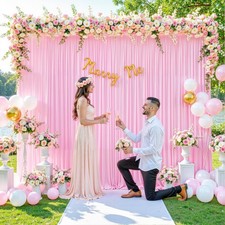 2 Panels Pink Backdrop Curtains Wrinkle Free Photo Drapes Decor 5x10 Ft