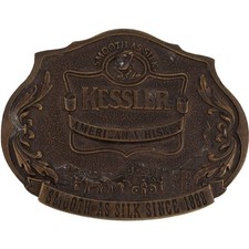 Kessler American Whiskey Drinker Booze Cowboy Western NOS Vintage Belt Buckle