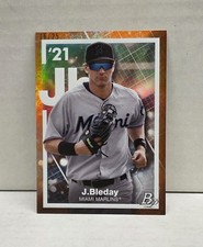 J.J. BLEDAY 2021 Bowman Platinum Precious Elements ORANGE ~ Marlins #'d /25