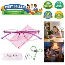 Ultra-Light Blue Light Blocking Glasses with Case for Kids and Teens,Anti Eye...