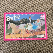 Vintage 1996 Barbie Doll 100 Piece Jigsaw Puzzle Princess Carriage Mattel