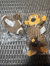 2 Pet Toy Corduroy Chew For Dog Puppy Squeaker Squeaky Plush Bone Molar New