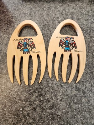Vintage Wooden Claws- Souvenir Of Raven Alaska