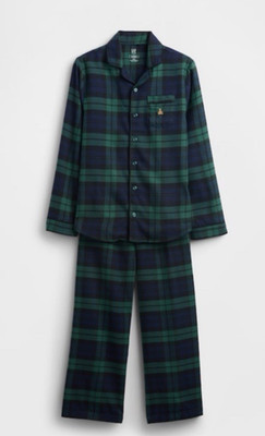 NWT GAP KIDS UNISEX RECYCLED FLANNEL  PAJAMA SET 6YEARS GREEN PLAID REG$64