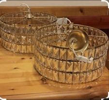 Coppia di lampadari a sospensione Dubai gioco di luce. L cm39 x H cm20 tot cm61