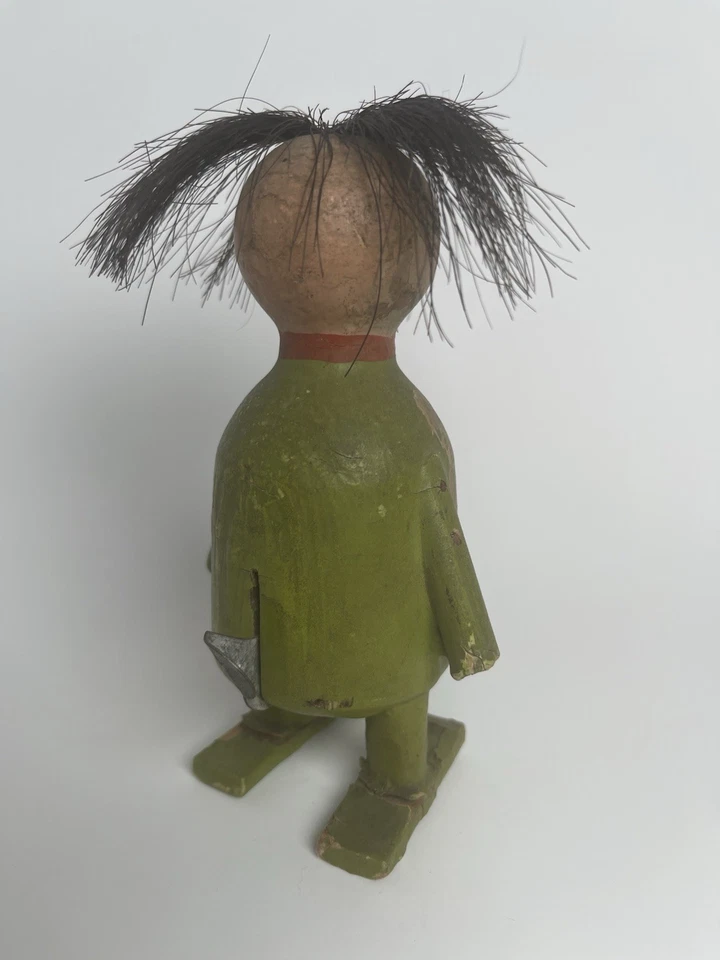 Brinquedo antigo de boneca de madeira assustador Ann - Imagem 3 de 4