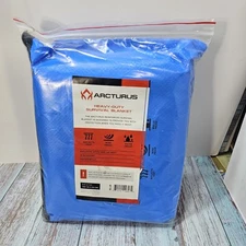 Arcturus Heavy Duty Survival Blanket NEW BLUE with carrying case 5'x7'