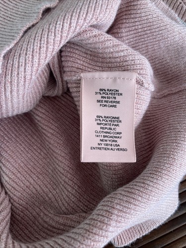 Philosophy Womens Pink V-Neck Long Sleeve Pullover Knit Sweater Size Petite S/P - Picture 7 of 12