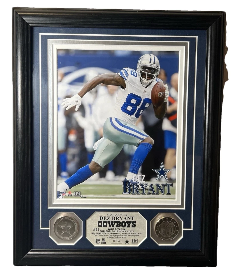 Moneda de Plata Dez Bryant Dallas Cowboys Edición Limitada. Foto con marco Highland Mint Foto 2 de 4
