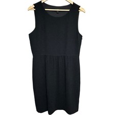 J. Crew Sleeveless Sheath Dress Womens 12 Black Classic Minimal Career Chic LBD
