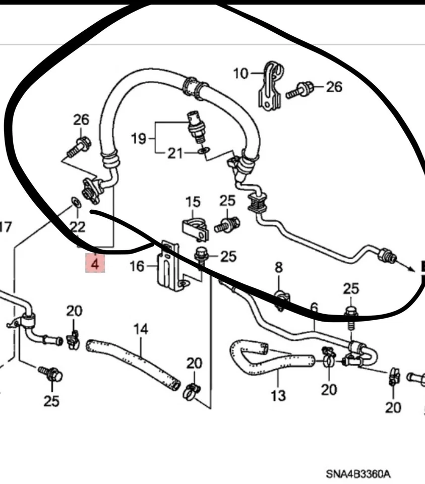 Power Steering Pressure Line Hose Assembly For Honda Civic (R18) 1.8L 2006-2011 - Image 4 of 4