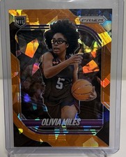 2025-26 Panini Prizm Olivia Miles #123 Orange Cracked Ice Prizm SP TCU Lynx RC