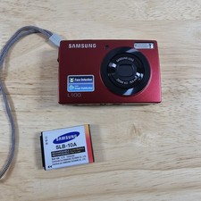 Samsung L100 8.2MP Face Detection 3x Optical Zoom Digital Camera Red Untested