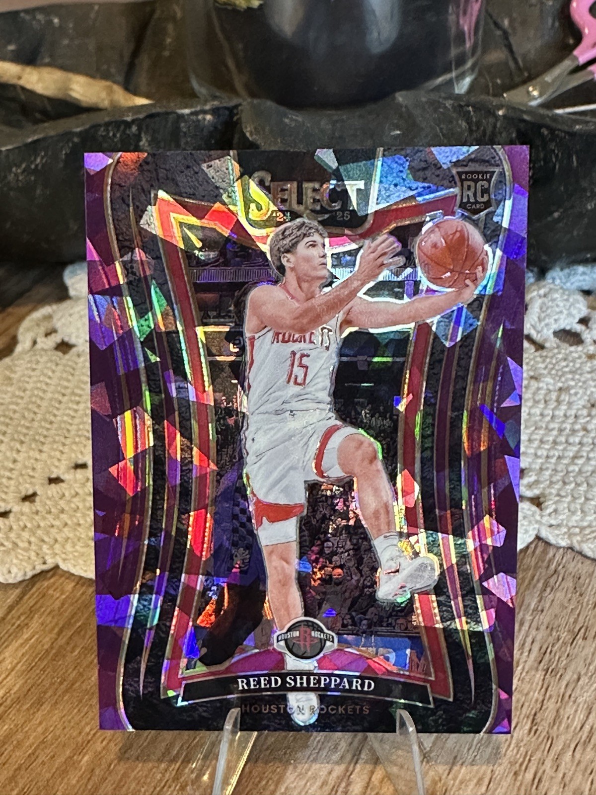 2024-25 Panini Select Reed Sheppard RC Mezzanine Level #366 Pink Cracked Ice /99