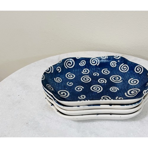 Vintage Japanese Floral Ceramic Mini Plates 7” X 4.75” Set Of 4 - Picture 4 of 6