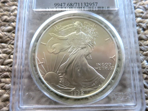 1999 AMERICAN SILVER EAGLE GRADED PCGS MS 68 BEAUTIFUL