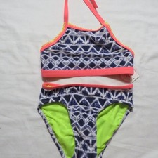 Girls Justice Bikini Size 7 NWT Blue/Orange