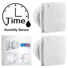 Ventilation Extractor Bathroom Exhaust fan 100mm/4'' with Timer Humidity Sensor