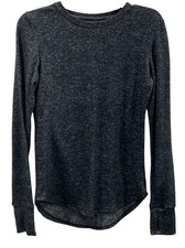 Warm Essentials by Cuddl Duds Soft Knit Long Sleeve Crewneck Top S Gray Thermal