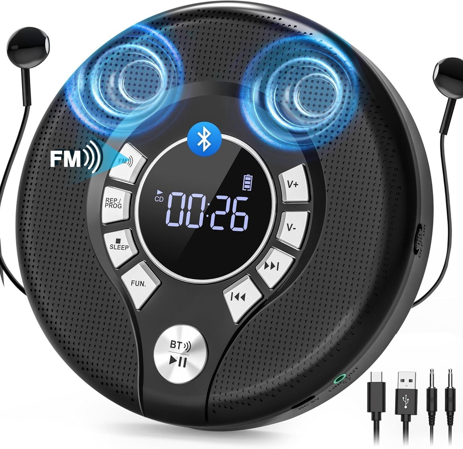With 2000mah Rechargeable, Personal Cd Player