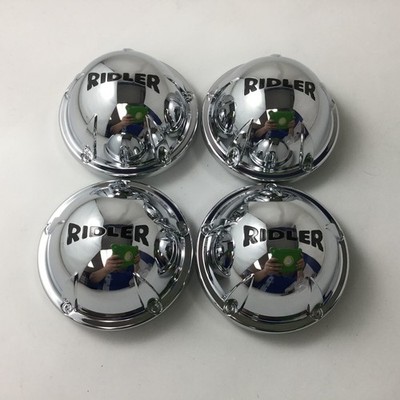 Set 4 Ridler 695 Chrome C10695C Wheel Rim Center Cap  3'' OD Snap In 5 Lug