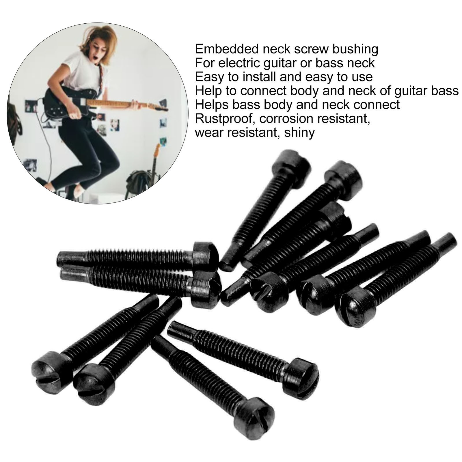 12Pcs Guitar Neck Mounting Screws Humbucker Pickup Accessories Bass Parts