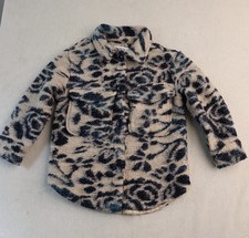 Zara girls size 6-7 jacket animal print fleece boucle cropped