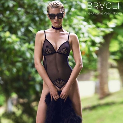 Bracli KYOTO Collection Body schwarz Perlenbody Reizwäsche Spitze Perlenkette 