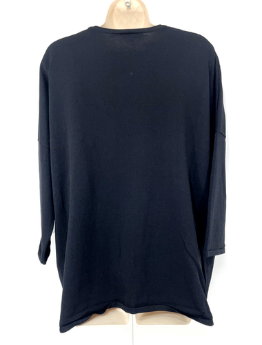 WAREHOUSE Black Soft Thin Jersey Women's Oversized Cardigan Shrug UK 16 18 L - Picture 3 of 3