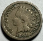 1864 Indian Head Cent Copper-Nickel — Circulated 🔥 Exact Coin