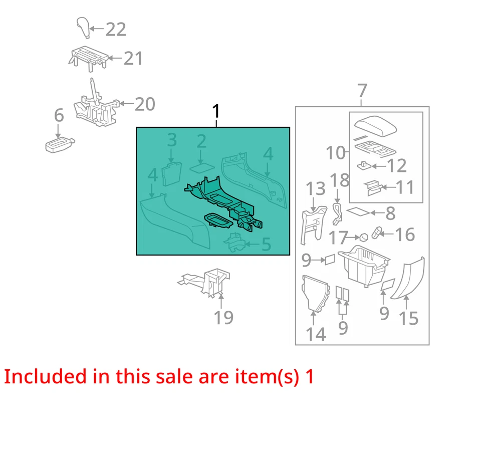 2005-2006 BUICK ALLURE LACROSSE CONSOLE ASM F/FLR FRT NEUT 19207237 -  NEW OEM - Image 2 of 3