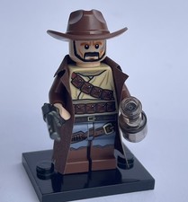 NUEVO Lego Vaquero Sheriff con Gabardina Personalizada Revólveres Bandido Ala Ancha Sombrero