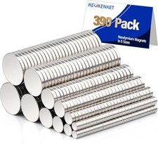 390PCS Small Strong Magnets in 6 Different Sizes,Neodymium Disc Magnets Heavy Du
