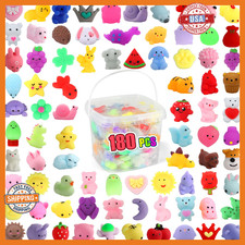 180 Pack Squishy Toys, Kawaii Squishies Party Favors for Kids 4-8 8-12 Mochi Squ