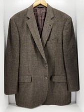 Brooks Brothers 1818 Madison Men's 46R Brown HARRIS TWEED Herringbone Sport Coat