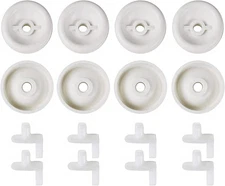 (8 Pack) Exact Replacement Dishwasher Dishrack Rollers and Studs - Lower Rack Wh