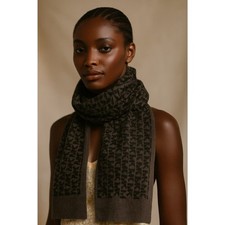 "Bufanda rectangular tejida negra gris unisex con logotipo Michael Kors MK 9,5x35"" calentador de cuello"