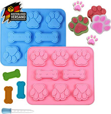 2Pcs Knochen Und Katzen Pfoten Form Silikon Backformen Katzen Pfoten Und Knochen