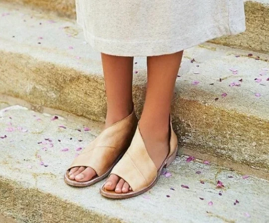 MBT Free People sandalo donna marrone Mont Blanc slide on taglia EU 39 US 8 5