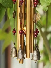Large Metal Wind Chimes Vintage Bronze Chime Bells 1x Hanging Garden Outdoor UK