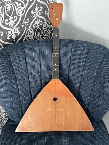 Vtg Soviet Era Russian Balalaika 3 String Made In USSR For Parts, Missing Parts
