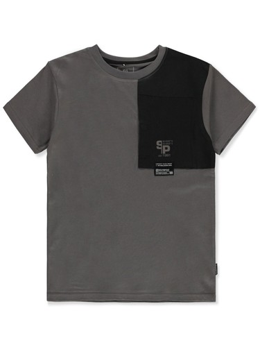 Southpole Boys' Pieced Tech Pocket T-Shirt Color: gray Size: 8