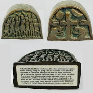 Holy Island Battle Stone Replica Sculpture Celtic Art Wild Goose Studio