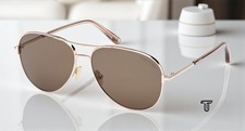 Tom Ford FT0823 28H Clark Metal Rose Gold Brown Polarized 59mm Unisex Sunglasses