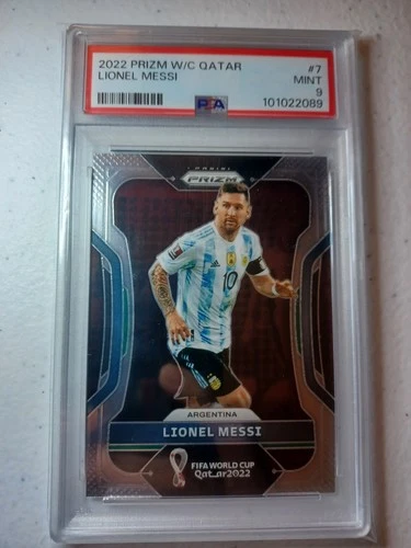 PSA 9 Mint 2022 Prizm Fifa World Cup Qatar #7 Lionel Messi Argentina Champion 🏆