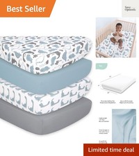 4-Pack Fitted Crib Sheet Set - Super Soft  Breathable Baby Boy Crib Sheets, ...