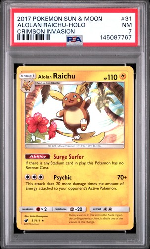 Alolan Raichu graded PSA 7 for sale on eBay