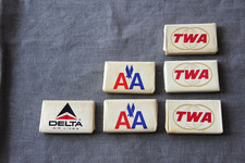 TWA Delta American Airlines mydło w batonie vintage 1970 6 szt. nowe oryginalne opakowanie rzadkie